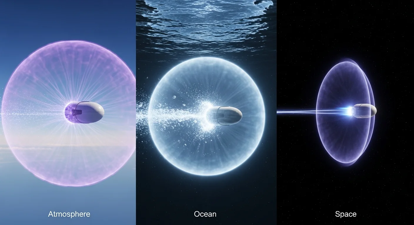 Three Thrust Regimes — Atmosphere, Ocean, Space